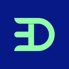 Initial Letter ED, DE, E & D Logo icon concept. Creative Minimal Alphabet emblem design template. Graphic Symbol for Corporate Business Identity.Creative Vector graphic element.