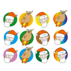 サンタクロース　トナカイ　笑顔　アイコン　数種類