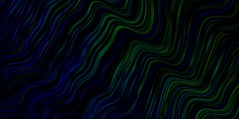 Fototapeta premium Light Blue, Green vector background with bent lines.