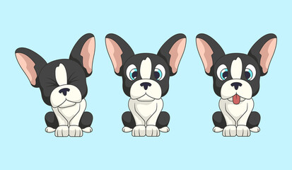 Cute dog set illustration