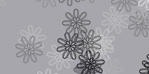 Light Gray vector doodle texture with flowers.