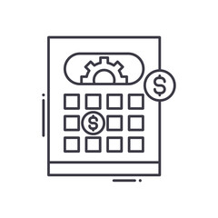 Account management icon, linear isolated illustration, thin line vector, web design sign, outline concept symbol with editable stroke on white background.