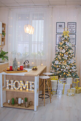 christmas tree in the kitchen