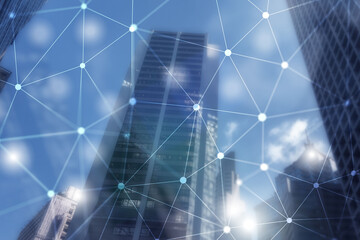 Futuristic Cyber Network. Smart City Concept. Abstract Line Connection.