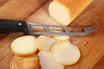 Smoked cheese slices