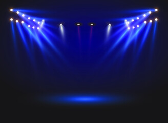 Bright stadium arena lights. Sports stadium with lights, eps 10.