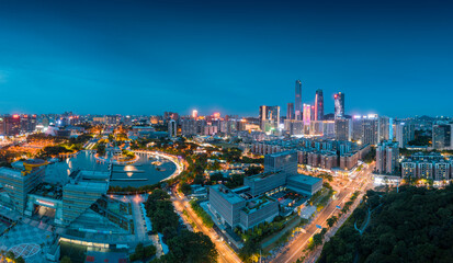 Fototapeta na wymiar Night View of Central Square of Dongguan City, Guangdong Province, China