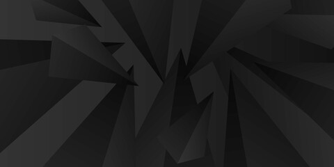 Black abstract background with 3D triangles