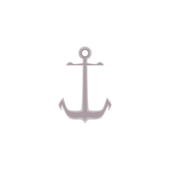 Marine ship anchor simple cartoon icon, flat vector illustration isolated.