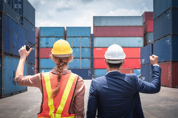 Container Shipping Logistics Engineering of Import/Export Transportation Industry, Transport...