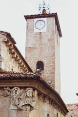 Detail in Santiago or James Church of Allariz close to Plaza Maior or Main Square