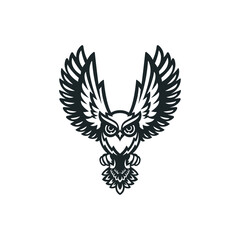 Obraz premium flying owl sports logo mascot