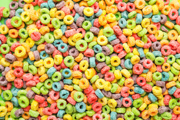 Fototapeta na wymiar Tasty cereal rings as background