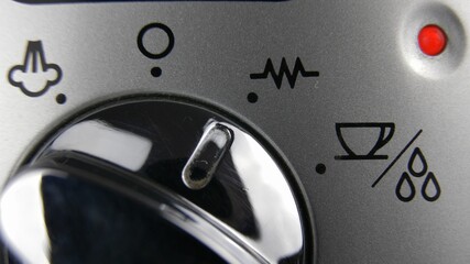 Espresso Machine Switching Off and On While Making Coffee Close Up