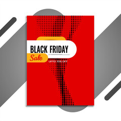 Red color Black friday sale brochure template design