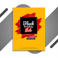 Illustration of Black friday sale brochure yellow template
