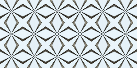 Seamless 3d ornament. Seamless textured tiles. Geometric pattern. 3d rendering