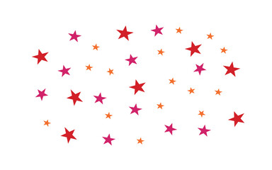 Colorful Stars Decoration usable for Holiday and Celebration Template. Flat Vector Illustration.	