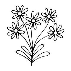 floral flower hand drawn doodle icon for social media story