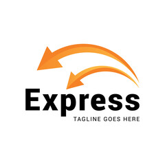 Express arrow logo icon vector template.