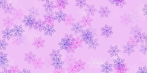 Light pink, blue vector natural layout with flowers.