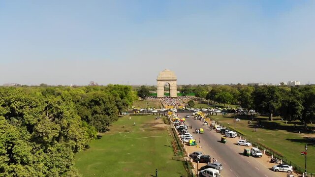 India Gate Monument New Delhi Aerial