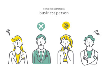 ビジネスパーソンのシンプルイラスト　シンプルな線画