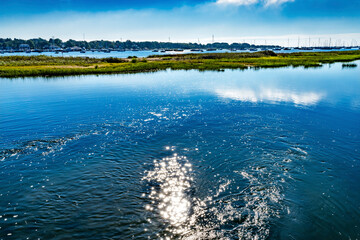 Sailboats Yachts Marsh Padanaram Harbor Dartmouth Massachusetts