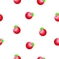 Seamless Pattern Abstract Elements Food Fruit Apple Vector Design Style Background Illustration