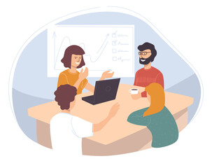 Business seminar or meeting of company workers