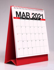 Simple desk calendar 2021 - March