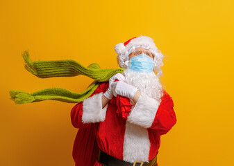 Santa Claus in face mask during Covid-2019