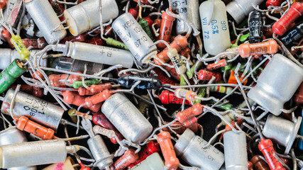 vintage radio components close-up