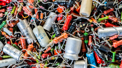 vintage radio components close-up