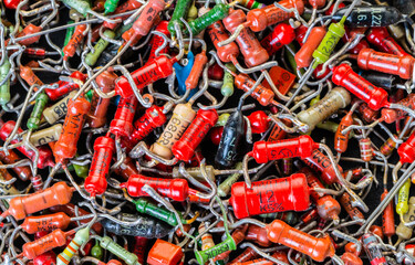 vintage radio components close-up