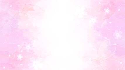 Obraz na płótnie Canvas 桜のシルエット（背景はカラフルなピンク系のパステルカラー） 