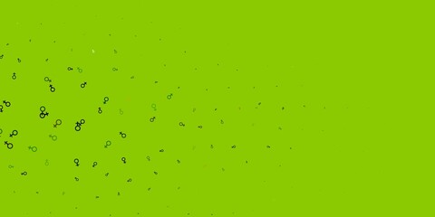 Light Green, Yellow vector pattern with feminism elements.