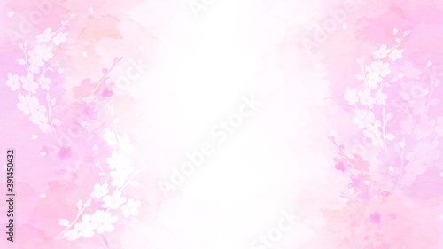 桜のシルエット 背景はカラフルなピンク系のパステルカラー Wall Mural Imagefuji 桜のシルエット 背景はカラフルなピンク系のパステルカラー Wall Mural Imagefuji