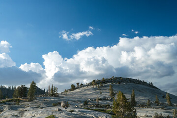 White Clouds over Mountains in Yosemite