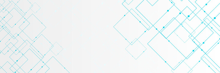 Vector banner design, illustration technology with line pattern over dark blue background. Modern hi tech digital technology concept. Abstract internet communication, future science techno design © Salman