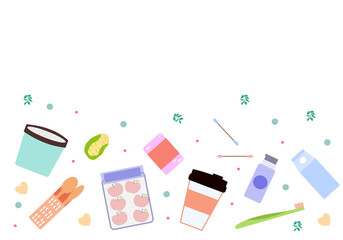 Recyclable elements, zero waste, the vector graphics