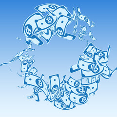 Bitcoin, internet currency notes falling. Messy BT