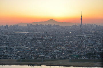 Fototapeta premium ダイヤモンド富士のあと