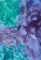 Alcohol ink art.Mixing liquid paints. Modern, abstract colorful background, wallpaper. Marble texture.Translucent colors