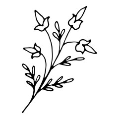 floral flower hand drawn doodle icon for social media story