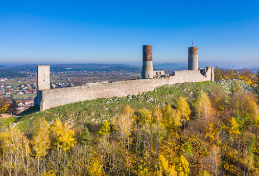 Ruins of the royal castle in Chęciny, Poland