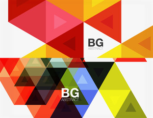 Set of two minimal geometric abstract backgrounds. Vector illustration for covers, banners, flyers and posters and other designs