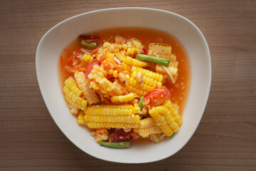 Thai chili & lime fruit salad - som tam kao poad