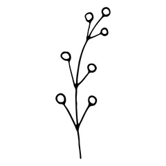 Floral hand drawn doodle icon for social media story