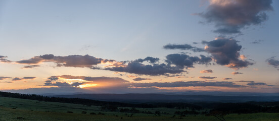 Fototapeta na wymiar Mountain ranges during sunset
